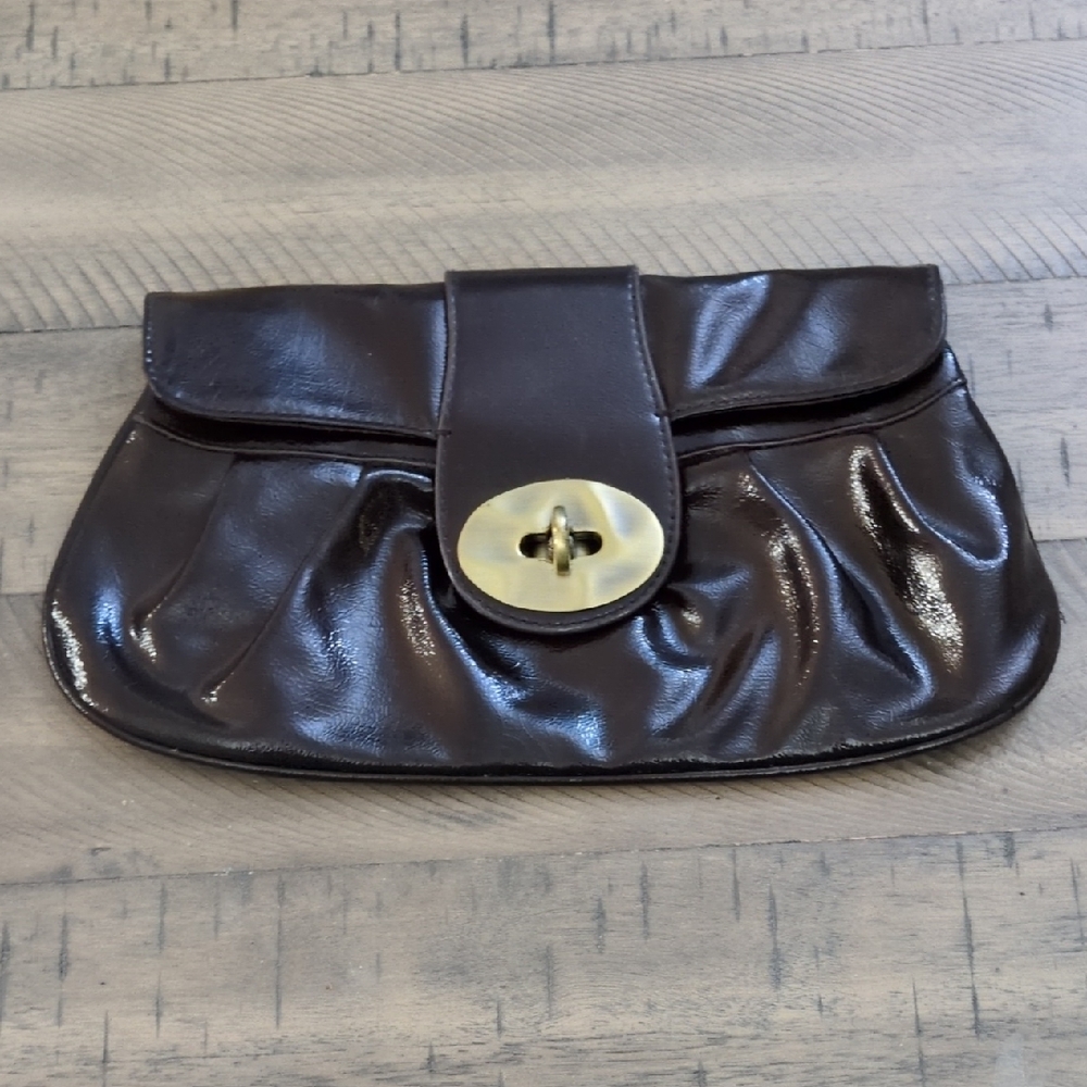 Express Vintage Brown Leather Clutch